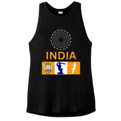 2024 India Cricket Jersey India Cricket In Usa Ladies PosiCharge Tri-Blend Wicking Tank