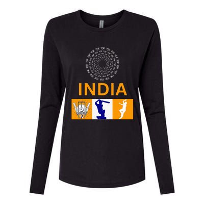 2024 India Cricket Jersey India Cricket In Usa Womens Cotton Relaxed Long Sleeve T-Shirt