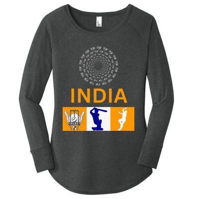 2024 India Cricket Jersey India Cricket In Usa Women's Perfect Tri Tunic Long Sleeve Shirt