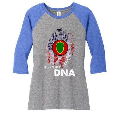 24th Infantry Division Veteran Day Soldier Military Xmas Gift Women's Tri-Blend 3/4-Sleeve Raglan Shirt