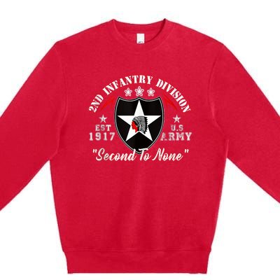 2nd Infantry Division Shirts Second To None Premium Crewneck Sweatshirt