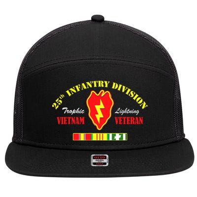 25th Infantry Division Vietnam Veteran Tropic Lightning 7 Panel Mesh Trucker Snapback Hat