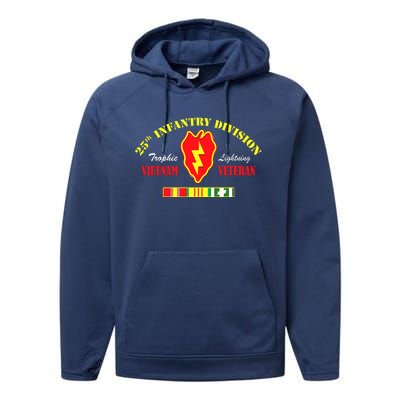 25th Infantry Division Vietnam Veteran Tropic Lightning Performance Fleece Hoodie