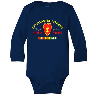 25th Infantry Division Vietnam Veteran Tropic Lightning Baby Long Sleeve Bodysuit