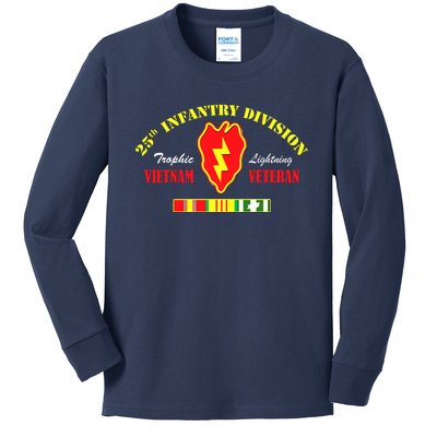 25th Infantry Division Vietnam Veteran Tropic Lightning Kids Long Sleeve Shirt