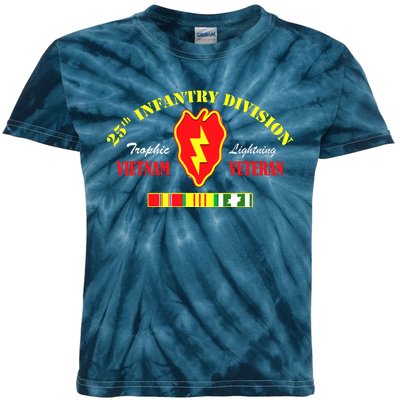 25th Infantry Division Vietnam Veteran Tropic Lightning Kids Tie-Dye T-Shirt