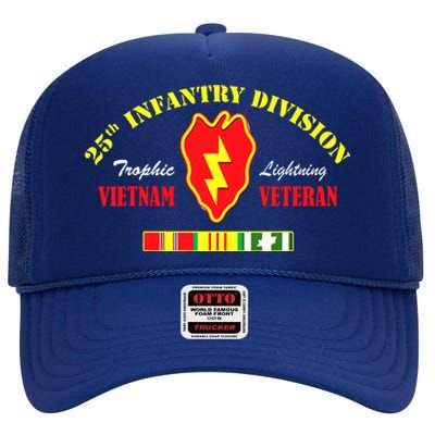 25th Infantry Division Vietnam Veteran Tropic Lightning High Crown Mesh Back Trucker Hat