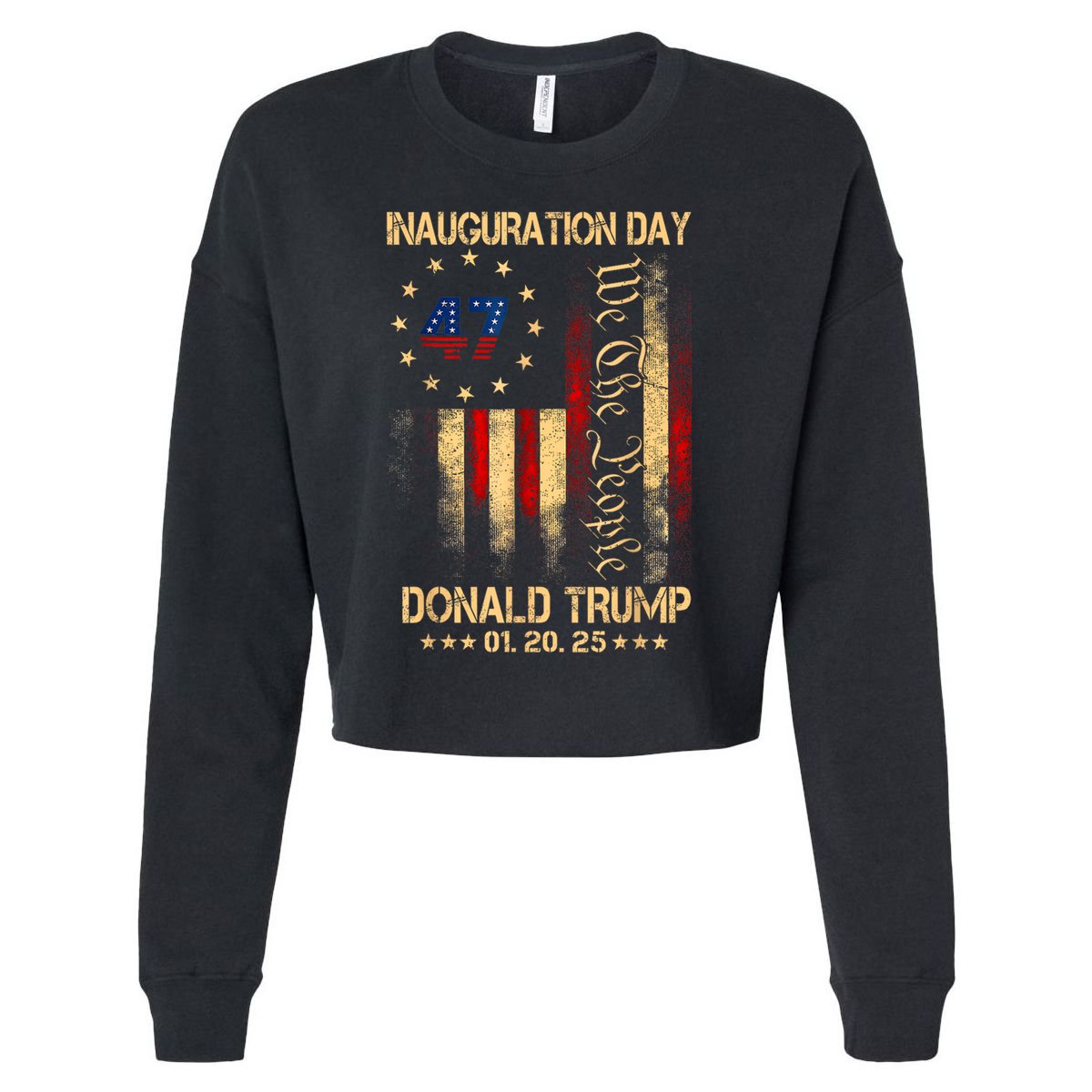 2025 Inauguration Day We The People President Trump 47 Cropped Pullover Crew