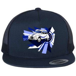 2cv Illustrated Graphic Artwork Flat Bill Trucker Hat