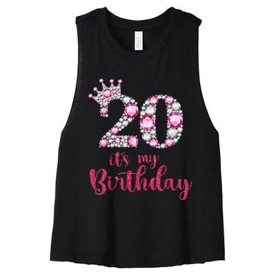 20 It's My Birthday 20th Birthday 20 Years Old Bday Women's Racerback Cropped Tank