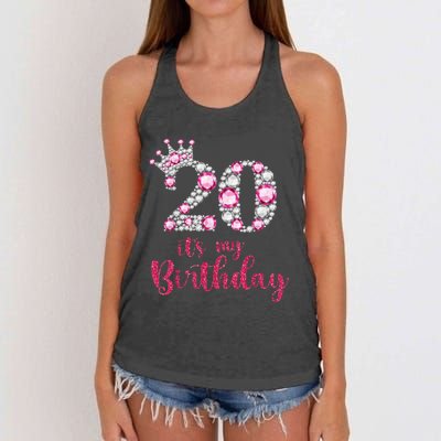 20 It's My Birthday 20th Birthday 20 Years Old Bday Women's Knotted Racerback Tank