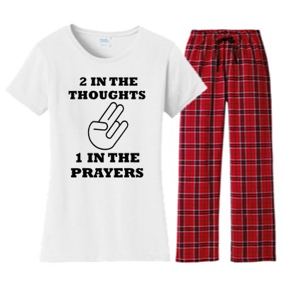 2 In The Thoughts 1 In The Prayers Funny Shocker Meme Women's Flannel Pajama Set