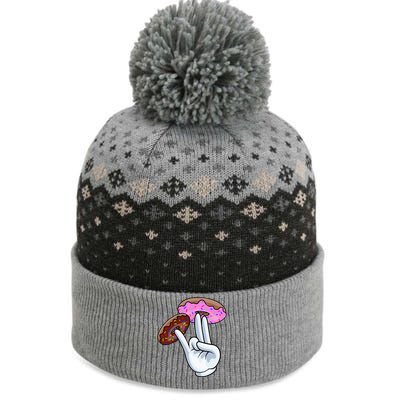 2 In The Pink 1 In The Stink I Dirty Donuts Hand Humor The Baniff Cuffed Pom Beanie