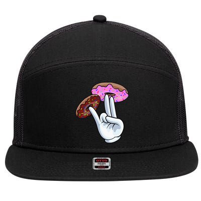 2 In The Pink 1 In The Stink I Dirty Donuts Hand Humor 7 Panel Mesh Trucker Snapback Hat