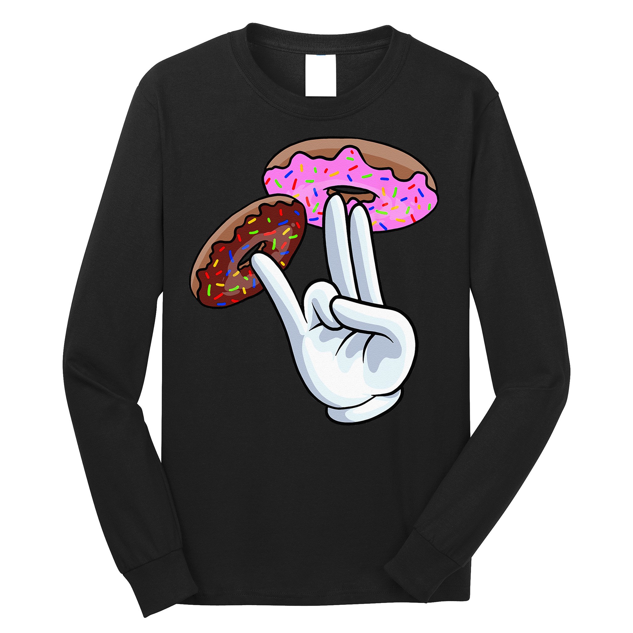 2 In The Pink 1 In The Stink I Dirty Donuts Hand Humor Long Sleeve Shirt