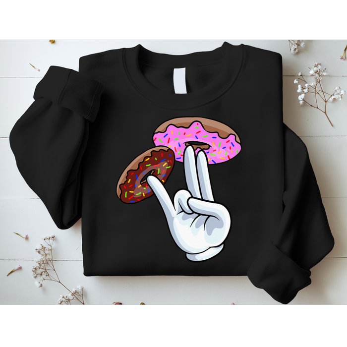 2 In The Pink 1 In The Stink I Dirty Donuts Hand Humor Sweatshirt