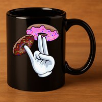 2 In The Pink 1 In The Stink I Dirty Donuts Hand Humor 11oz C Handle Ceramic Mug