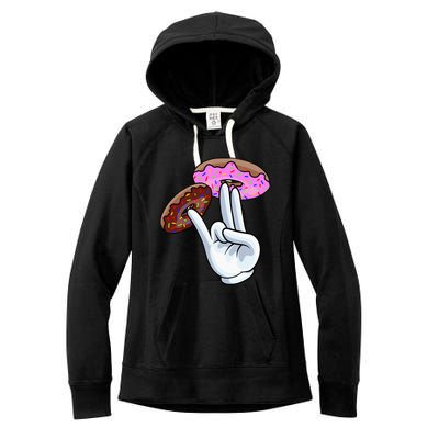 2 In The Pink 1 In The Stink I Dirty Donuts Hand Humor Women's Fleece Hoodie