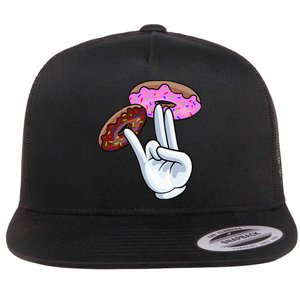 2 In The Pink 1 In The Stink I Dirty Donuts Hand Humor Flat Bill Trucker Hat