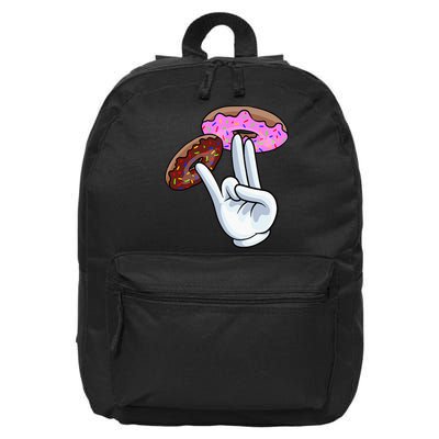 2 In The Pink 1 In The Stink I Dirty Donuts Hand Humor 16 in Basic Backpack