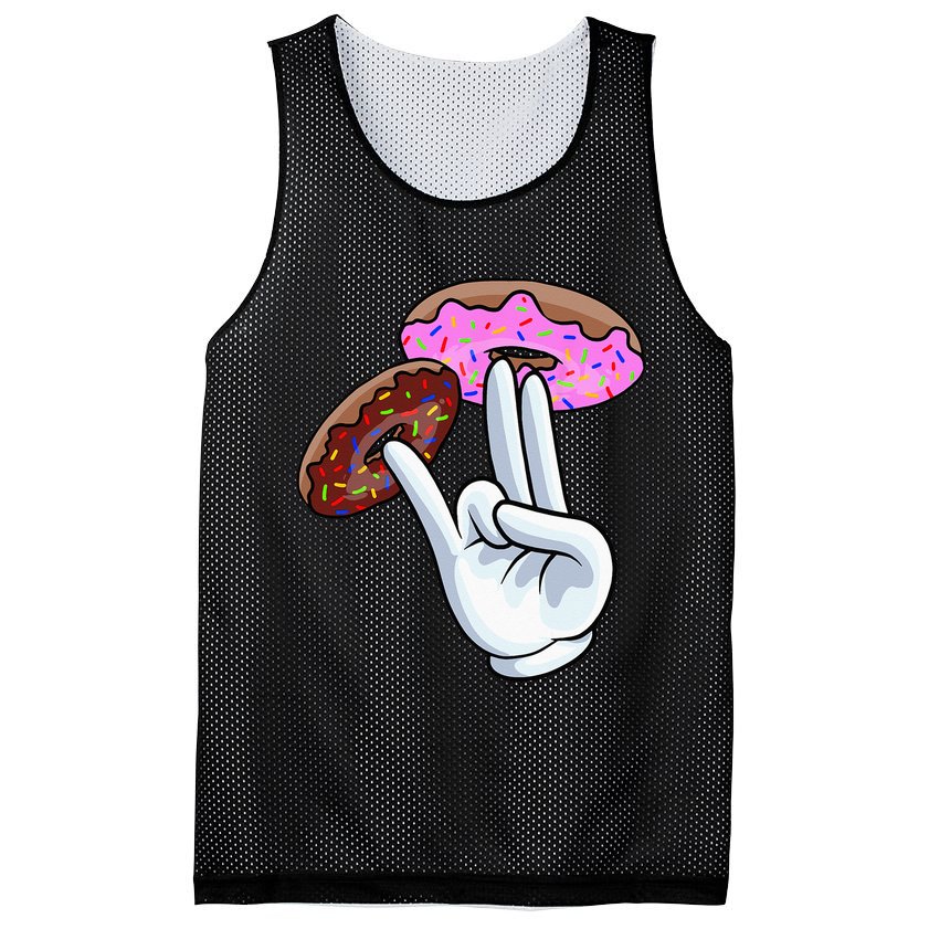 2 In The Pink 1 In The Stink I Dirty Donuts Hand Humor Mesh Reversible Basketball Jersey Tank