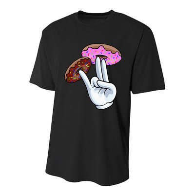 2 In The Pink 1 In The Stink I Dirty Donuts Hand Humor Youth Performance Sprint T-Shirt