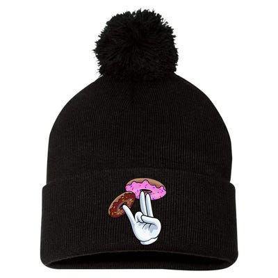 2 In The Pink 1 In The Stink I Dirty Donuts Hand Humor Pom Pom 12in Knit Beanie