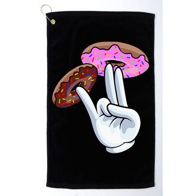 2 In The Pink 1 In The Stink I Dirty Donuts Hand Humor Golf Towel