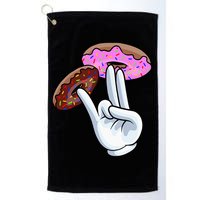 2 In The Pink 1 In The Stink I Dirty Donuts Hand Humor Golf Towel