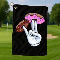 2 In The Pink 1 In The Stink I Dirty Donuts Hand Humor Golf Towel