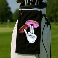 2 In The Pink 1 In The Stink I Dirty Donuts Hand Humor Golf Towel
