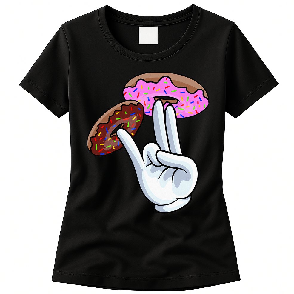 2 In The Pink 1 In The Stink I Dirty Donuts Hand Humor Womens T-Shirt