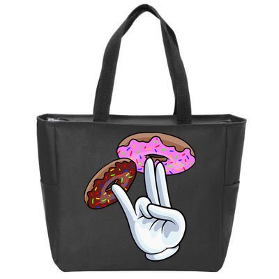 2 In The Pink 1 In The Stink I Dirty Donuts Hand Humor Zip Tote Bag