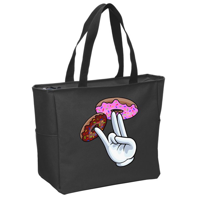 2 In The Pink 1 In The Stink I Dirty Donuts Hand Humor Zip Tote Bag