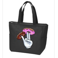2 In The Pink 1 In The Stink I Dirty Donuts Hand Humor Zip Tote Bag