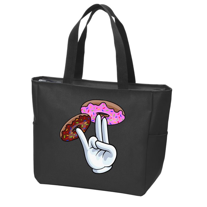 2 In The Pink 1 In The Stink I Dirty Donuts Hand Humor Zip Tote Bag
