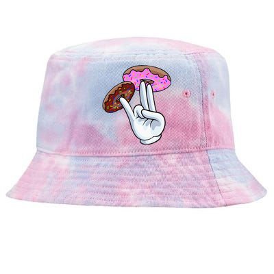 2 In The Pink 1 In The Stink I Dirty Donuts Hand Humor Tie-Dyed Bucket Hat