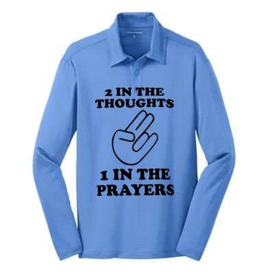 2 In The Thoughts 1 In The Prayers Silk Touch Performance Long Sleeve Polo