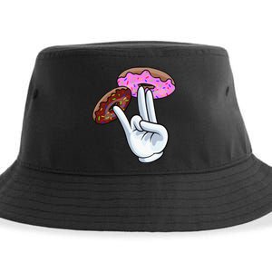 2 In The Pink 1 In The Stink I Dirty Donuts Hand Humor Sustainable Bucket Hat