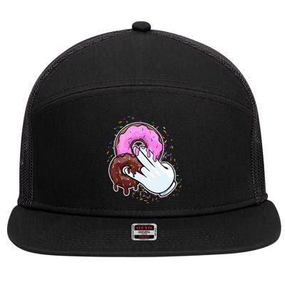 2 In The Pink 1 In The Stink Donut Sex Dirty Humor Christmas 7 Panel Mesh Trucker Snapback Hat