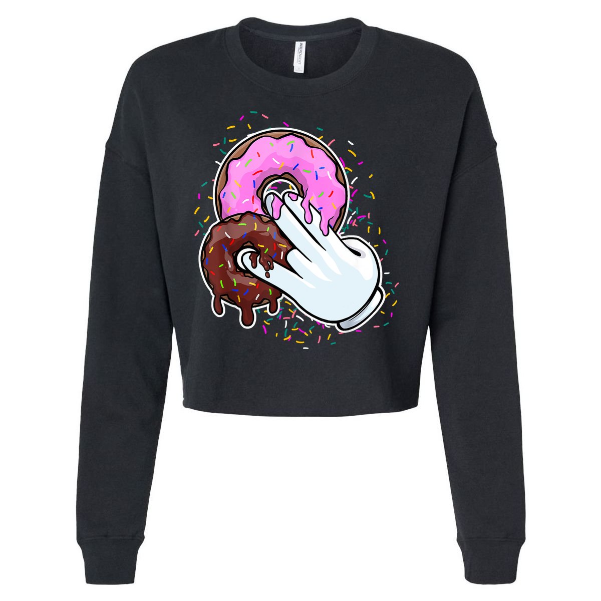 2 In The Pink 1 In The Stink Donut Sex Dirty Humor Christmas Cropped Pullover Crew