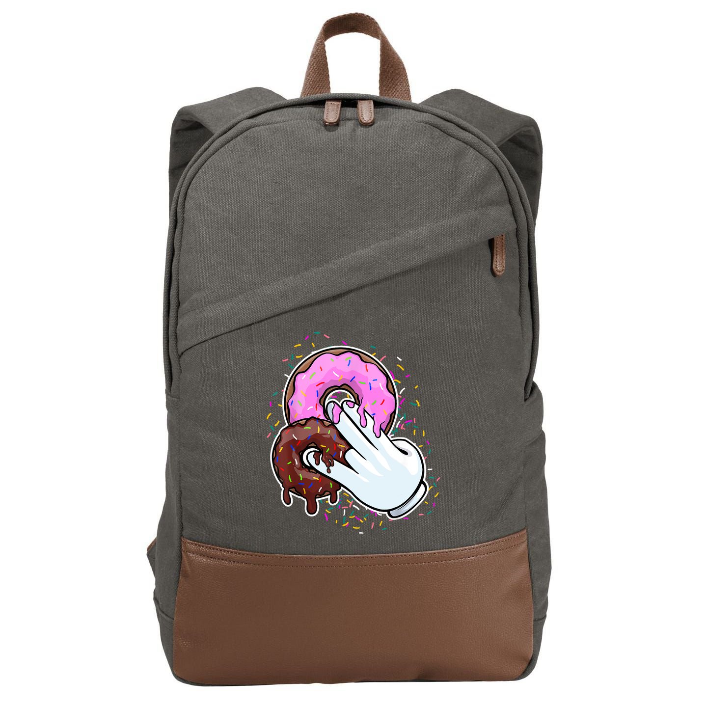 2 In The Pink 1 In The Stink Donut Sex Dirty Humor Christmas Cotton Canvas Backpack