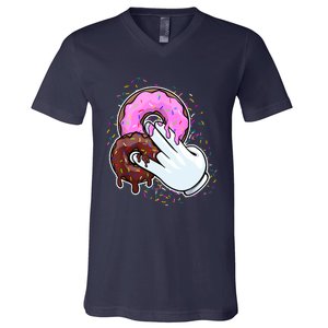 2 In The Pink 1 In The Stink Donut Sex Dirty Humor Christmas V-Neck T-Shirt