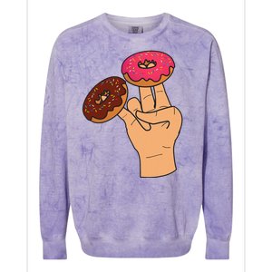 2 In The Pink 1 In The Stink Dirty Humor Donut Colorblast Crewneck Sweatshirt