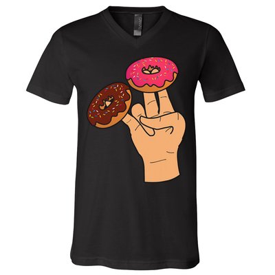 2 In The Pink 1 In The Stink Dirty Humor Donut V-Neck T-Shirt
