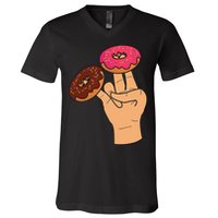 2 In The Pink 1 In The Stink Dirty Humor Donut V-Neck T-Shirt