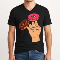 2 In The Pink 1 In The Stink Dirty Humor Donut V-Neck T-Shirt