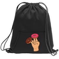 2 In The Pink 1 In The Stink Dirty Humor Donut Sweatshirt Cinch Pack Bag