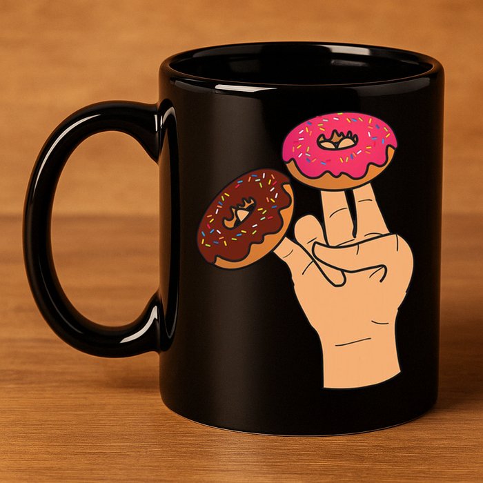 2 In The Pink 1 In The Stink Dirty Humor Donut 11oz C Handle Ceramic Mug