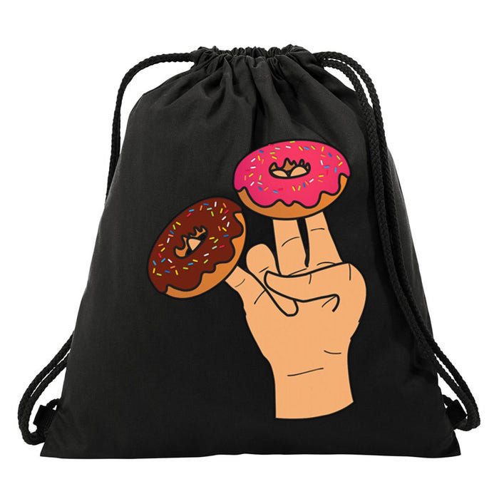 2 In The Pink 1 In The Stink Dirty Humor Donut Drawstring Bag